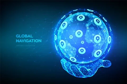 Global Positioning System. GPS location services. Navigation concept. Gps tra Stock Illustration