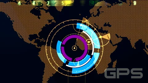 Global Positioning System. GPS. Scan, control, monitoring Stock Footage 134764772