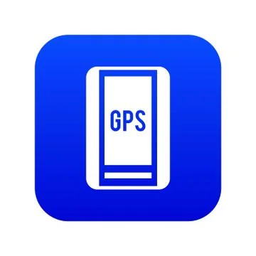 Global Positioning System icon digital blue Stock Illustration