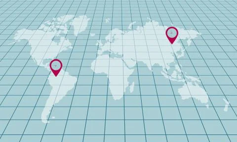 Global Positioning System. Isolated on blue background. Stock Illustration