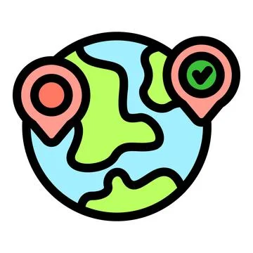 Global positioning system marking locations on planet earth Stock Illustration