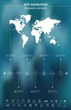 Global Positioning System, navigation. Infographic template Stock Illustration