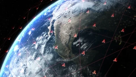 Global Positioning System of navigation satellites Stock Footage 197345625