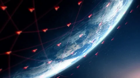 Global Positioning System of navigation satellites Stock Footage 197540050