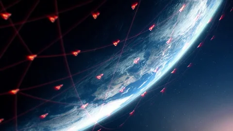 Global Positioning System of navigation satellites Stock Footage 247577069