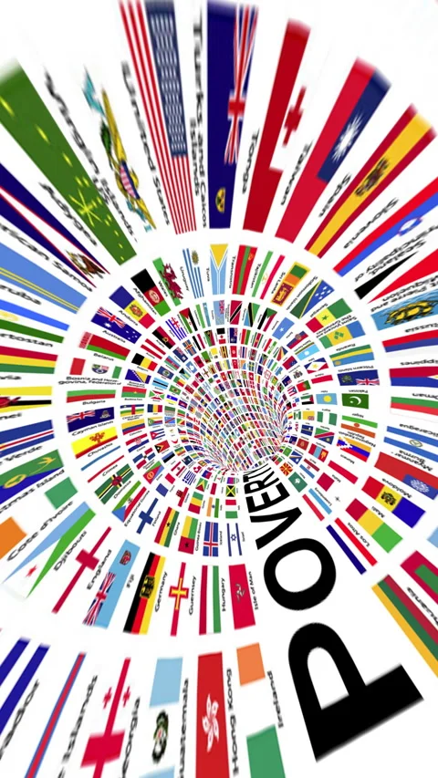 Global Poverty Concept With World Flags Spiraling Into a Vortex Representin.. Stock Footage 337737952