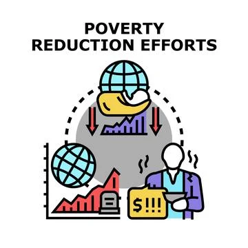 Global poverty reduction efforts and economic development Stock Illustration