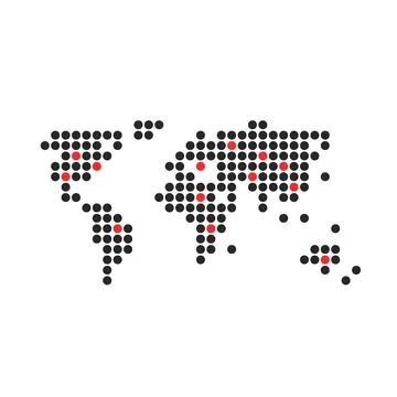 Global problem with world map from dots Stock Illustration