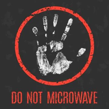 Global problems of humanity. Do not microwave. Stock Illustration