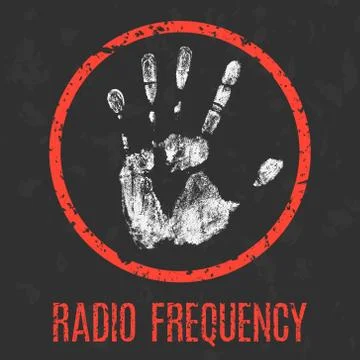 Global problems of humanity. Radio frequency. Stock Illustration