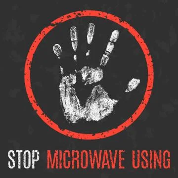 Global problems of humanity. Stop microwave using Stock Illustration