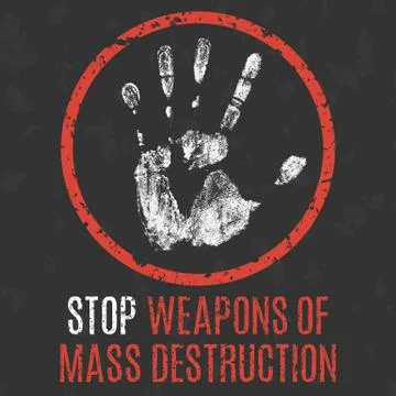 Global problems of humanity. Stop weapon of mass destruction. イラスト素材