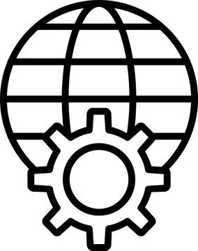 Global Process Line Icon Design Stock Illustration