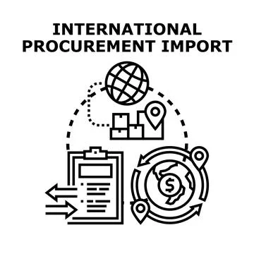 Global procurement and import supply chain system Stock Illustration