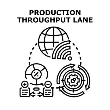 Global production throughput lane optimization concept Stock Illustration