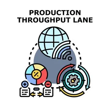 Global production throughput lane optimization concept Stock Illustration