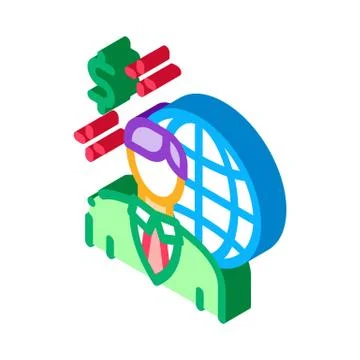 Global profession representative realtor isometric icon vector illustration Stock Illustration
