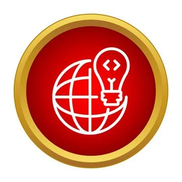 Global programming innovation concept with light bulb Stockillustratie