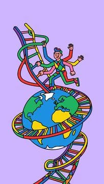Global Progress and Connectivity Stock Illustration