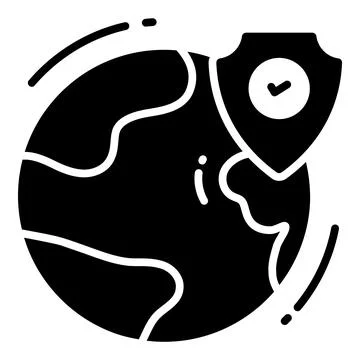 Global, Protection and security vector icons set cyber computer network bus.. Ilustración de archivo