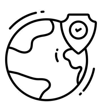 Global, Protection and security vector icons set cyber computer network bus.. Stock Illustration