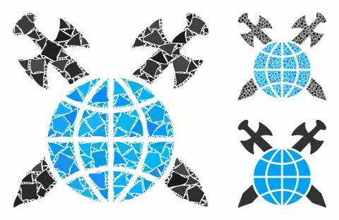 Global protection Composition Icon of Irregular Elements Stock Illustration