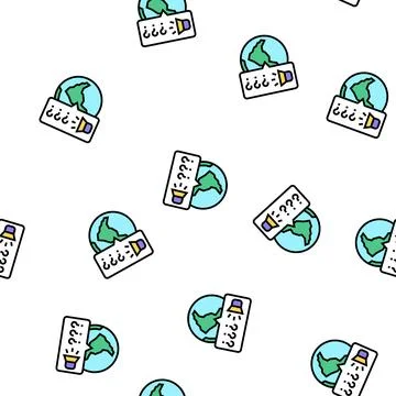Global question about goods vector seamless pattern Illustrazione stock