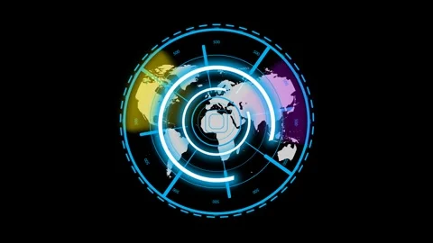Global radar system on black and green screen background Stock Footage 276806921