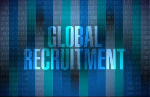 Global Recruitment binary sign concept Stockillustratie