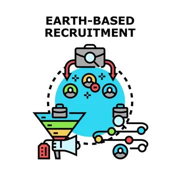 Global recruitment process finding diverse talent worldwide Stock Illustration
