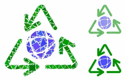 Global recycling Composition Icon of Rough Items Stock Illustration