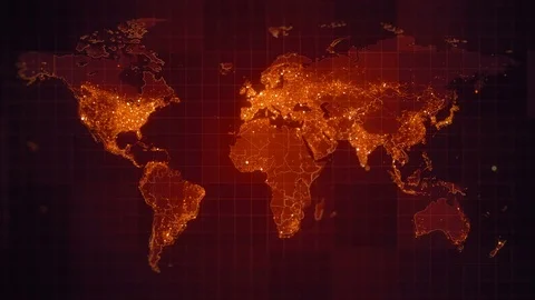 Global Red World Map Loop | Stock Video | Pond5
