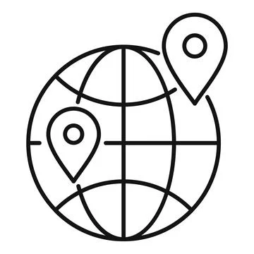Global relocation icon, outline style Illustrazione stock