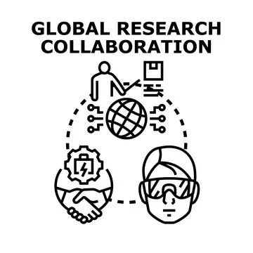 Global research collaboration linking science and innovation for development Illustrazione stock