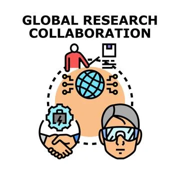 Global research collaboration linking science and innovation for development Illustrazione stock