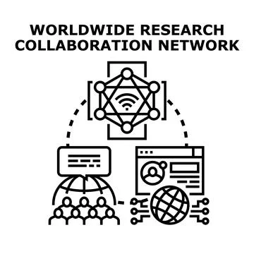 Global research collaboration network for online connection Stock Illustration
