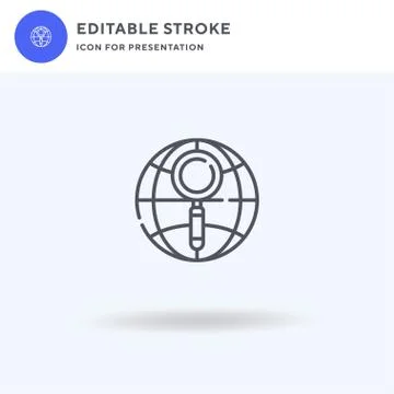 Global Research icon vector, filled flat sign, solid pictogram isolated on white Illustrazione stock