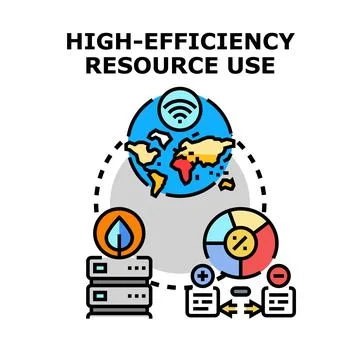 Global resource efficiency concept using technology and data Stock Illustration