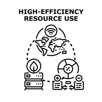 Global resource efficiency concept using technology and data Stock Illustration