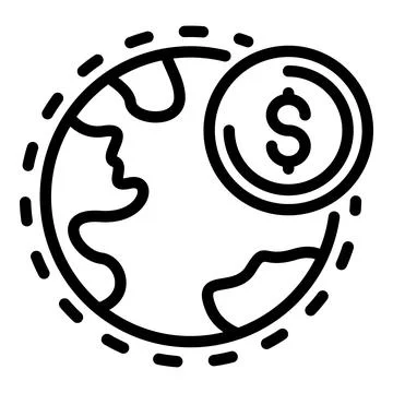 Global restructuring icon, outline style Stock Illustration