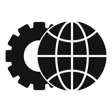 Global restructuring icon, simple style Stock Illustration