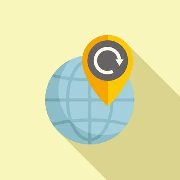 Global return box icon flat vector. Product delivery Stock Illustration