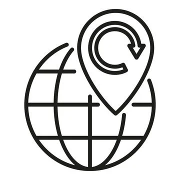 Global return box icon outline vector. Product delivery Stock Illustration