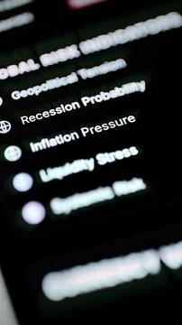 Global risk indicators with five colored status dots Foto stock