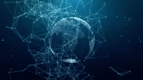 Global Rotate Plexus Digital Background Stock Footage 197951962