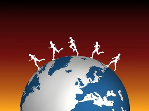 Global runners Stock Illustration