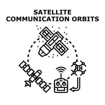 Global satellite communication network transmitting data from earth Stock Illustration