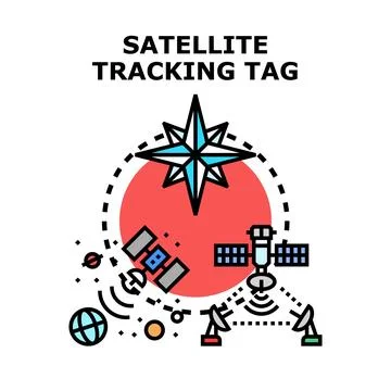 Global satellite tracking network connecting digital devices Stock Illustration