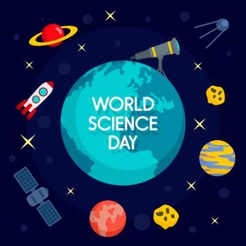 Global science day concept background, flat style イラスト素材