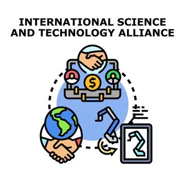 Global science technology alliance cooperation for development Stock Illustration